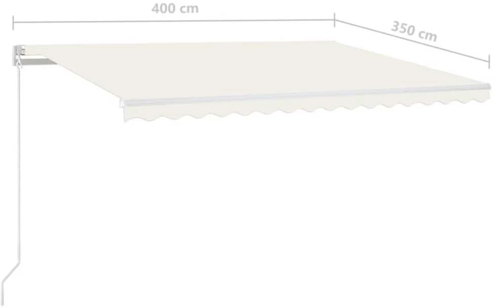 Rankiniu būdu ištraukiama markizė, kreminės spalvos, 400x350cm
