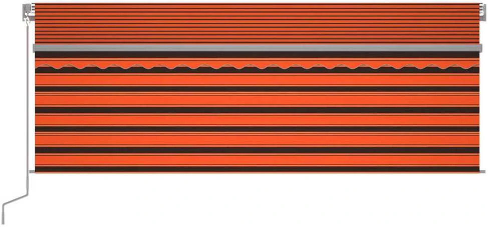 Rankiniu būdu ištraukiama markizė, oranžinė ir ruda, 4x3m