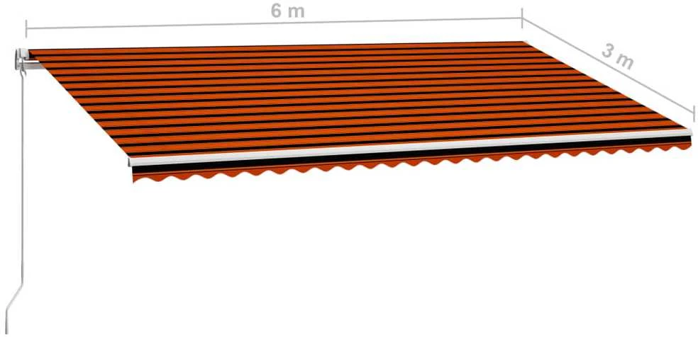 Rankiniu būdu ištraukiama markizė, oranžinė ir ruda, 600x300cm