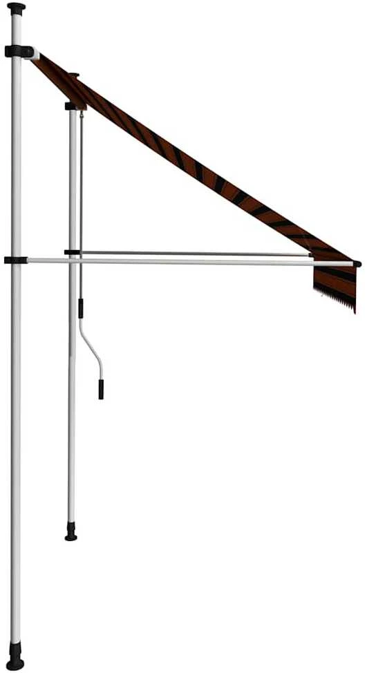 Rankiniu būdu ištraukiama markizė, oranžinė ir ruda, 200cm