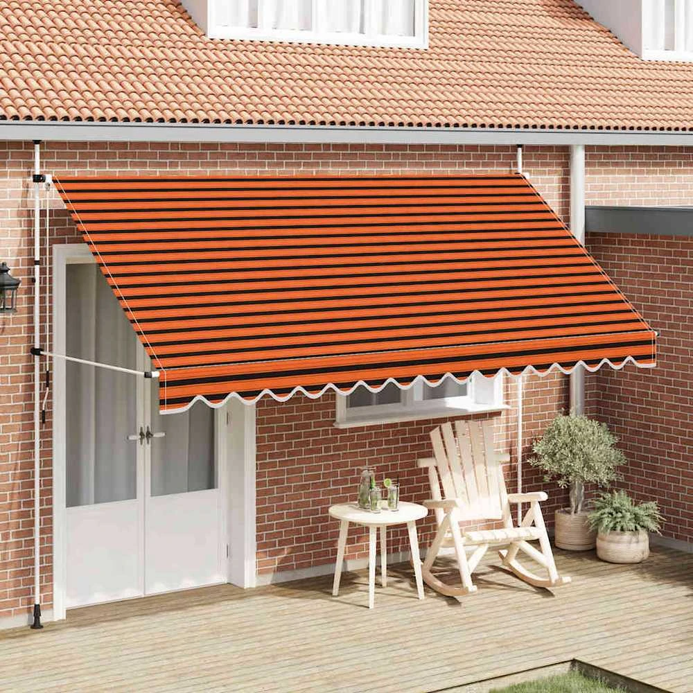 Rankiniu būdu ištraukiama markizė, oranžinė ir ruda, 400cm