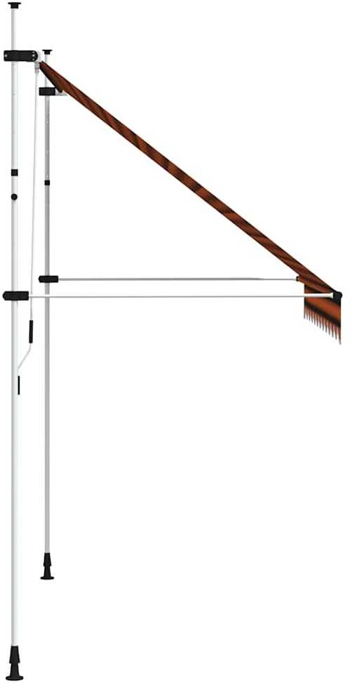 Rankiniu būdu ištraukiama markizė, oranžinė ir ruda, 250cm