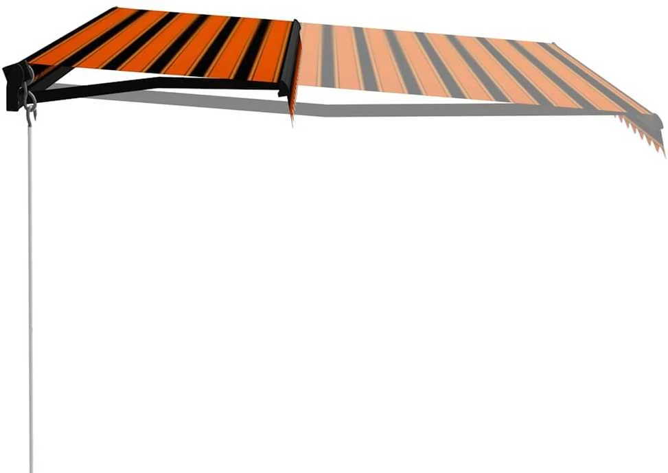 Rankiniu būdu ištraukiama markizė, oranžinė ir ruda, 450x300cm