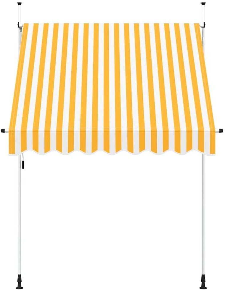 Rankiniu būdu ištraukiama markizė, oranžiniai/balti dryžiai, 200cm