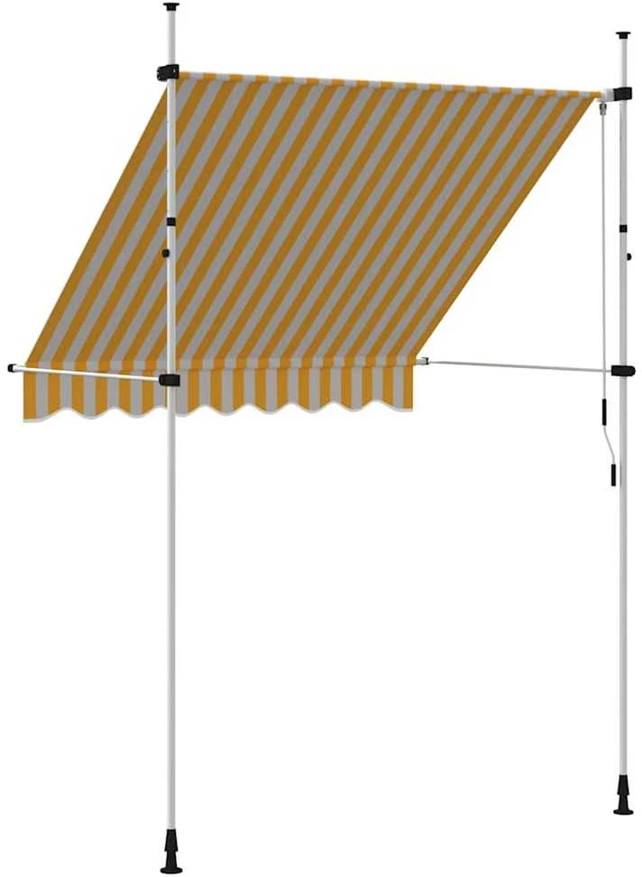 Rankiniu būdu ištraukiama markizė, oranžiniai/balti dryžiai, 200cm