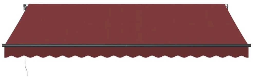 Rankiniu būdu ištraukiama markizė su LED, bordo, 450x350cm