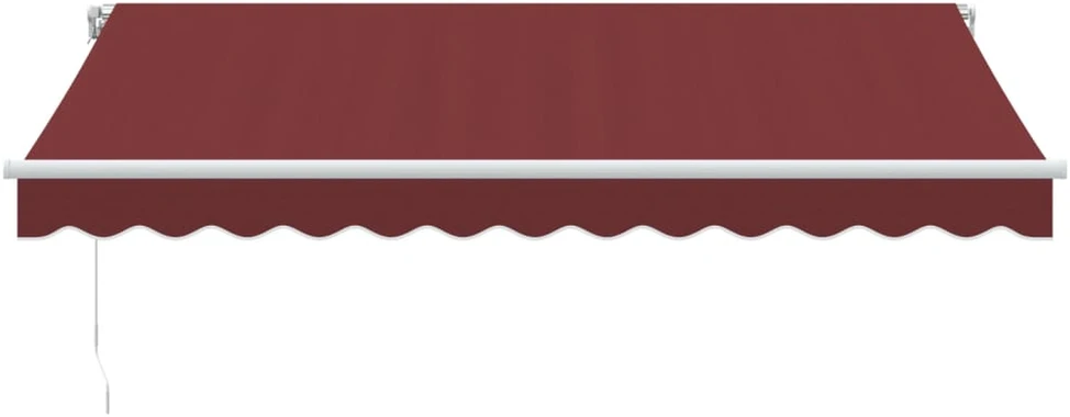 Rankiniu būdu ištraukiama markizė su LED, bordo, 350x250cm