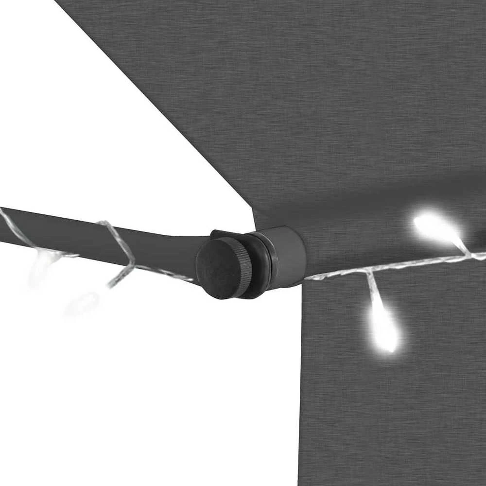 Rankiniu būdu ištraukiama markizė su LED, antracito, 100cm