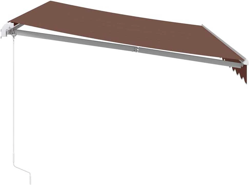 Rankiniu būdu ištraukiama markizė su LED, ruda, 350x250cm
