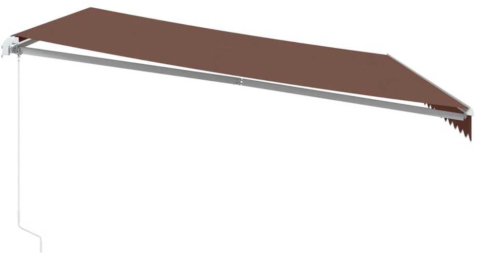 Rankiniu būdu ištraukiama markizė su LED, ruda, 500x350cm