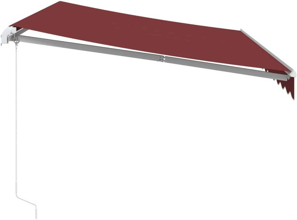 Rankiniu būdu ištraukiama markizė su LED, bordo, 350x250cm