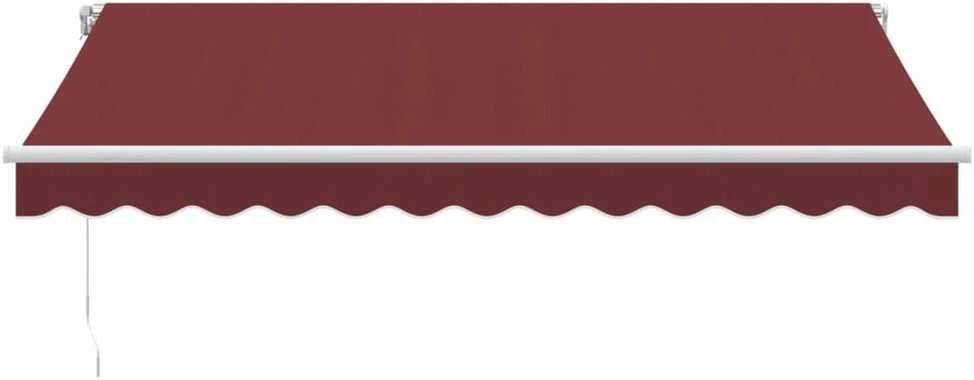 Rankiniu būdu ištraukiama markizė su LED, bordo, 350x250cm