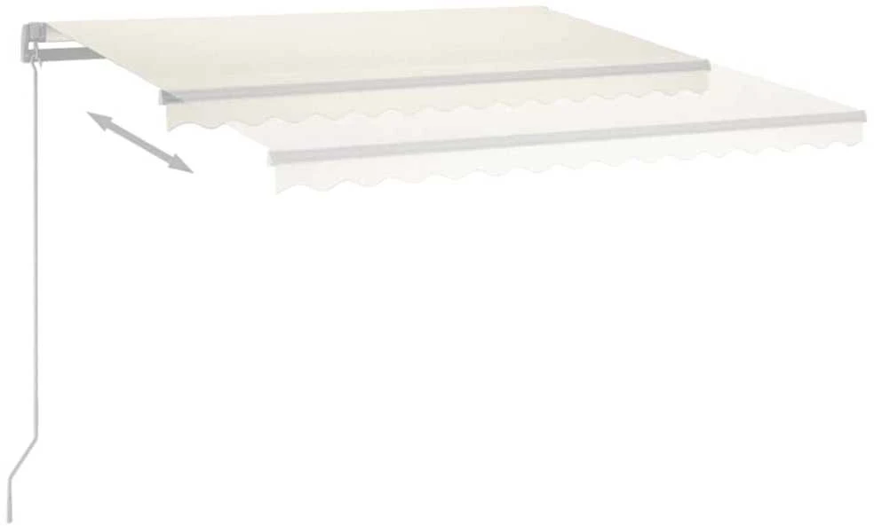 Rankiniu būdu ištraukiama markizė su LED, kreminė, 400x300cm