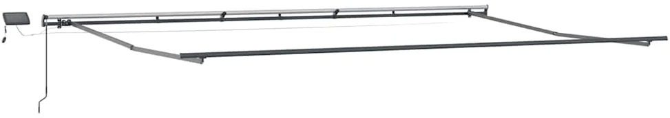 Rankiniu būdu ištraukiama markizė su LED lemputėmis, antracito ir baltos spalvos, 600x300 cm