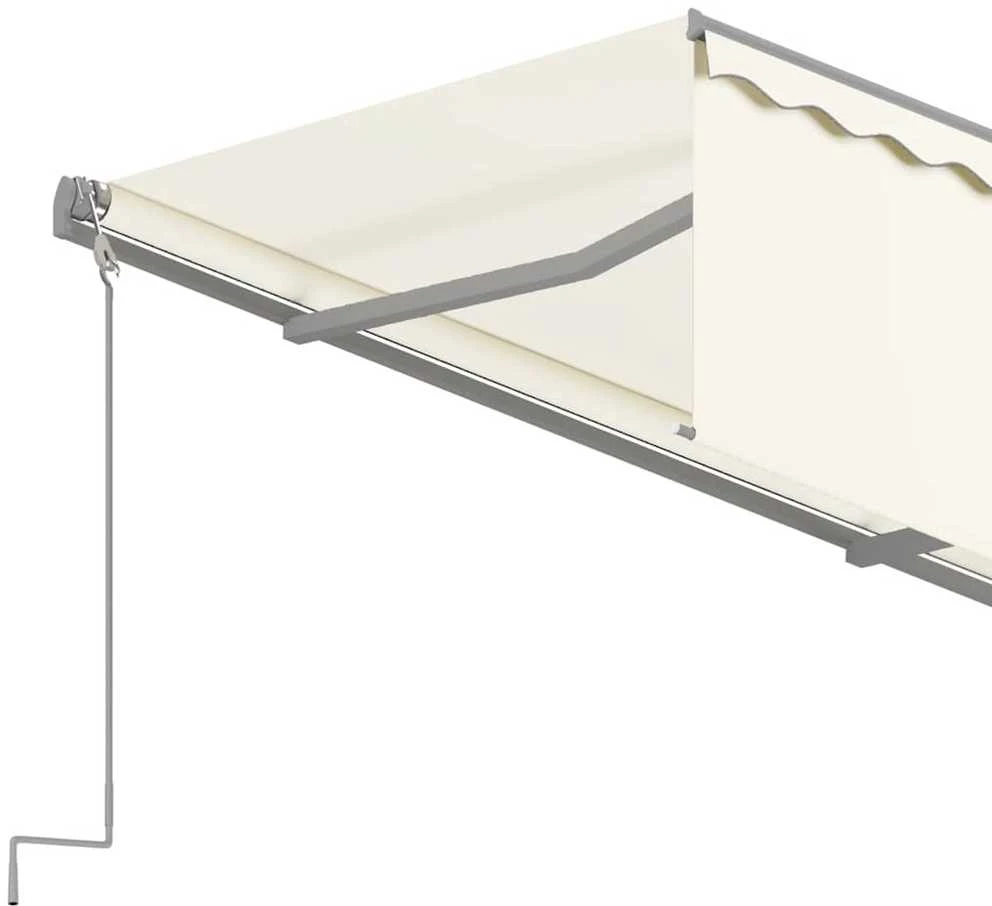 Rankiniu būdu ištraukiama markizė su uždanga, kreminė, 4x3m