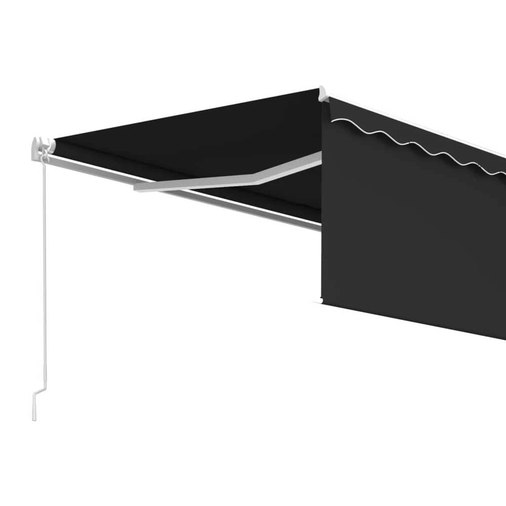 Rankiniu būdu ištraukiama markizė su uždanga, antracito, 4x3m