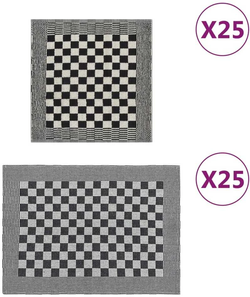 Rankšluostis Rankšluosčių rinkinys, 50vnt., juodi ir balti, medvilnė