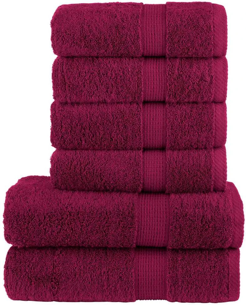 Rankšluostis Rankšluosčių rinkinys SOLUND, 6vnt., tamsiai raudoni, 600g/m²
