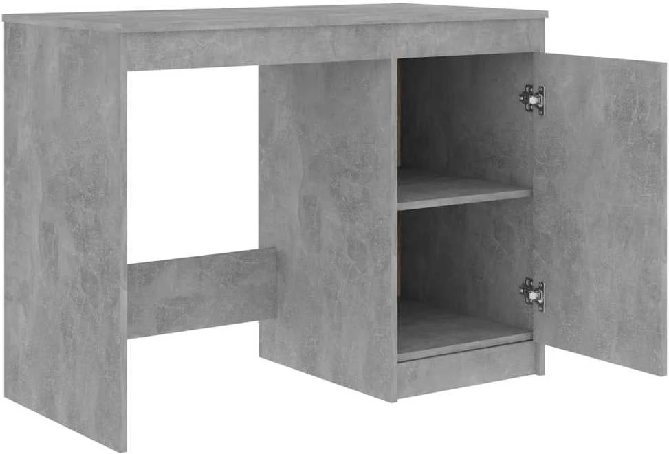 Rašomasis stalas, betono pilkas, 140x50x76cm, apdirbta mediena
