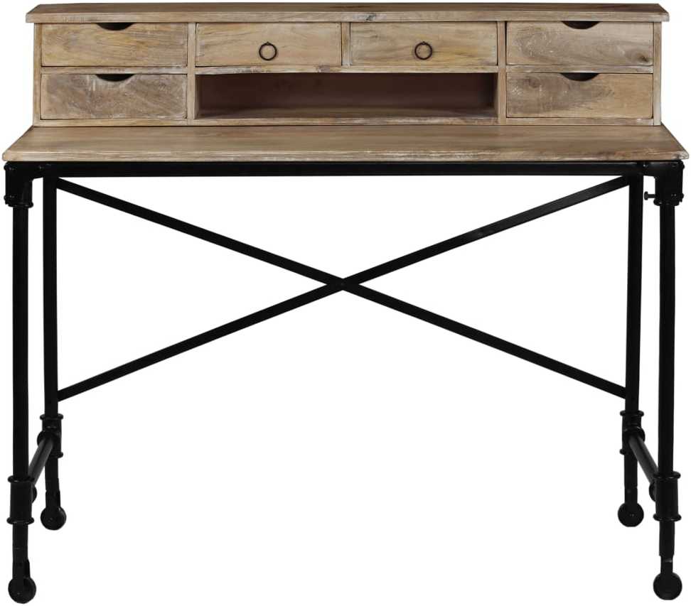 Rašomasis stalas, mango mediena ir plienas, 110x50x96cm