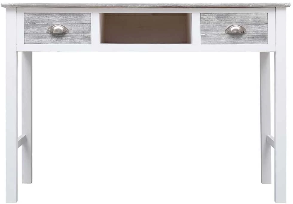 Rašomasis stalas, pilkos spalvos, 110x45x76 cm, mediena
