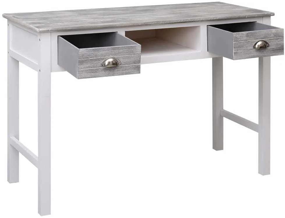 Rašomasis stalas, pilkos spalvos, 110x45x76 cm, mediena