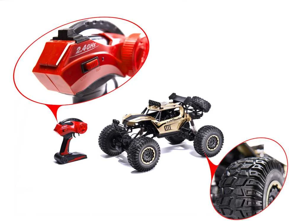 Ikonka RC automobilis Rock Crawler 2.4GHz 1:8 51cm aukso spalvos