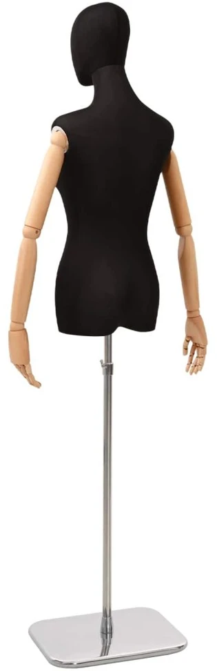 Reguliuojamas manekenas 165-213 cm su baze Moteris PP Juoda
