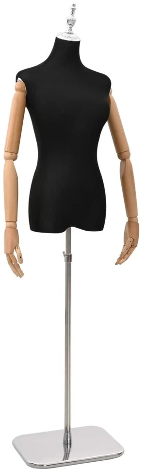 Reguliuojamas manekenas 165-213 cm su baze Moteris PP Juoda