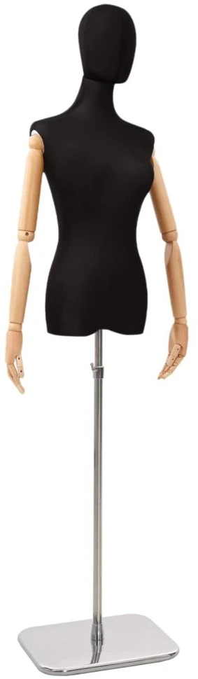 Reguliuojamas manekenas 165-213 cm su baze Moteris PP Juoda