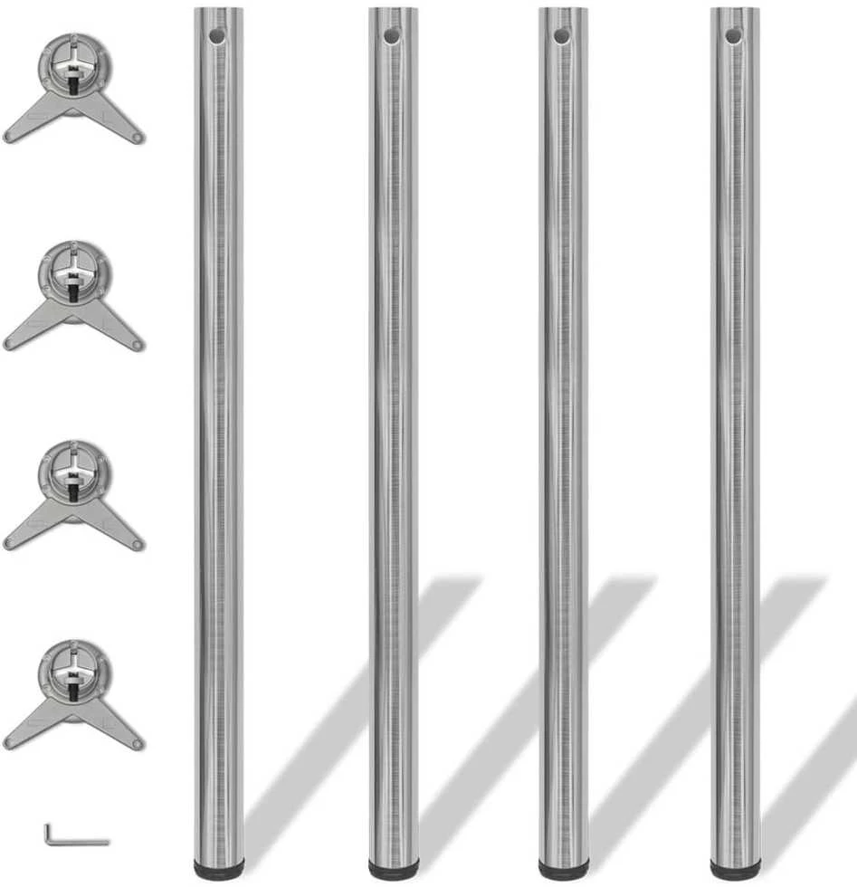 Reguliuojamo aukščio stalo kojos, 4vnt., šlifuoto nikelio, 1100mm