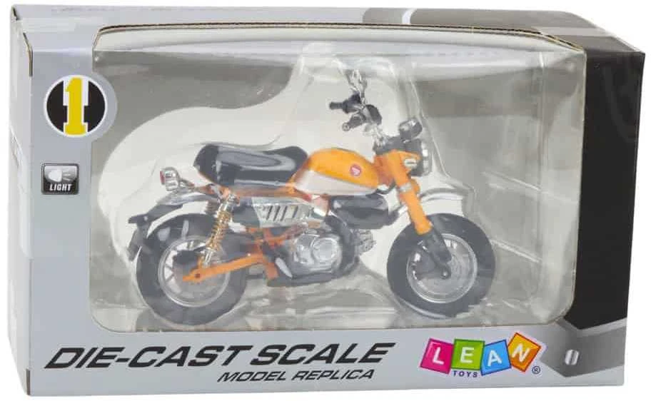 Lean Toys RETRO MOTOCIKLAS CLASSIC METAL Geltonas 1:12