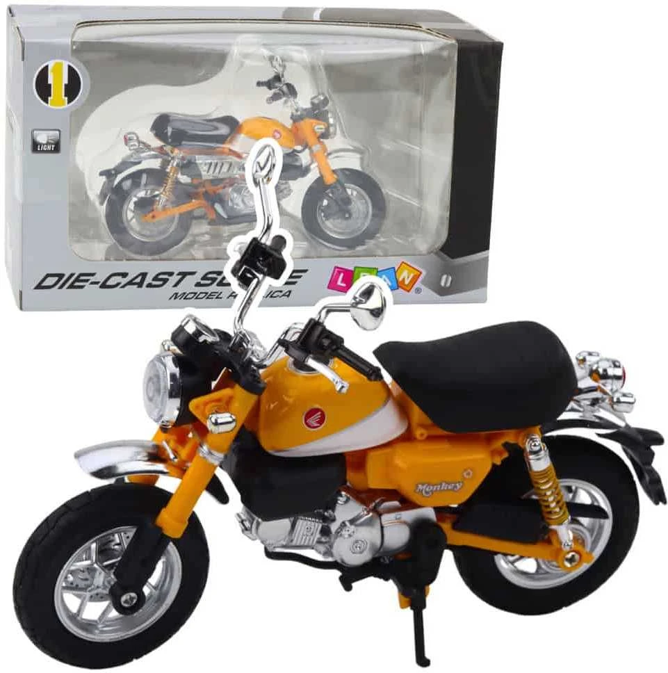 Lean Toys RETRO MOTOCIKLAS CLASSIC METAL Geltonas 1:12