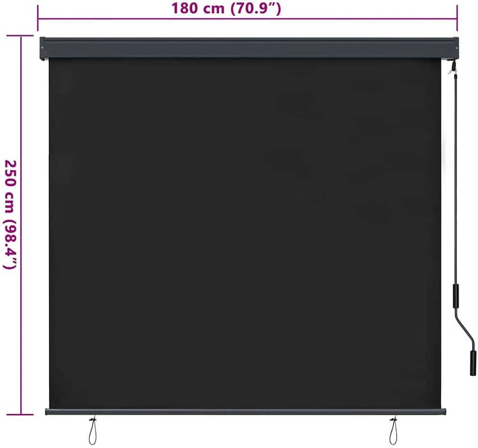 Roletas Antracito 180 x 250 cm Audinys ir aliuminis