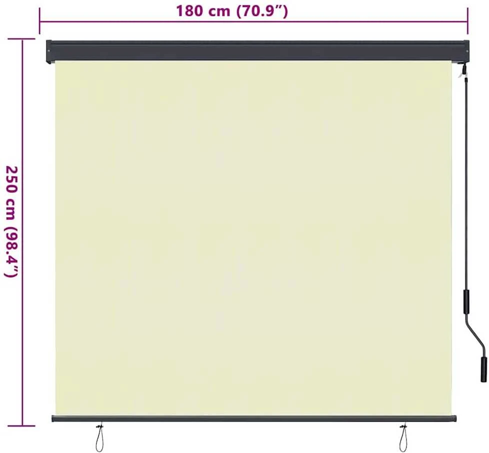 Roletas Kreminė 180 x 250 cm Audinys ir aliuminis