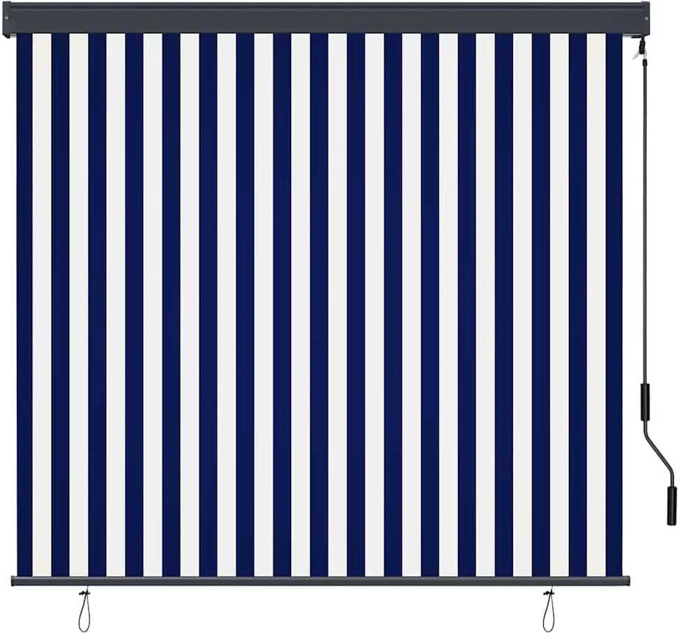 Roletas Mėlyna ir balta 180 x 250 cm Audinys ir aliuminis