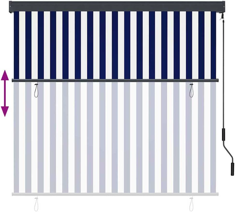 Roletas Mėlyna ir balta 180 x 250 cm Audinys ir aliuminis