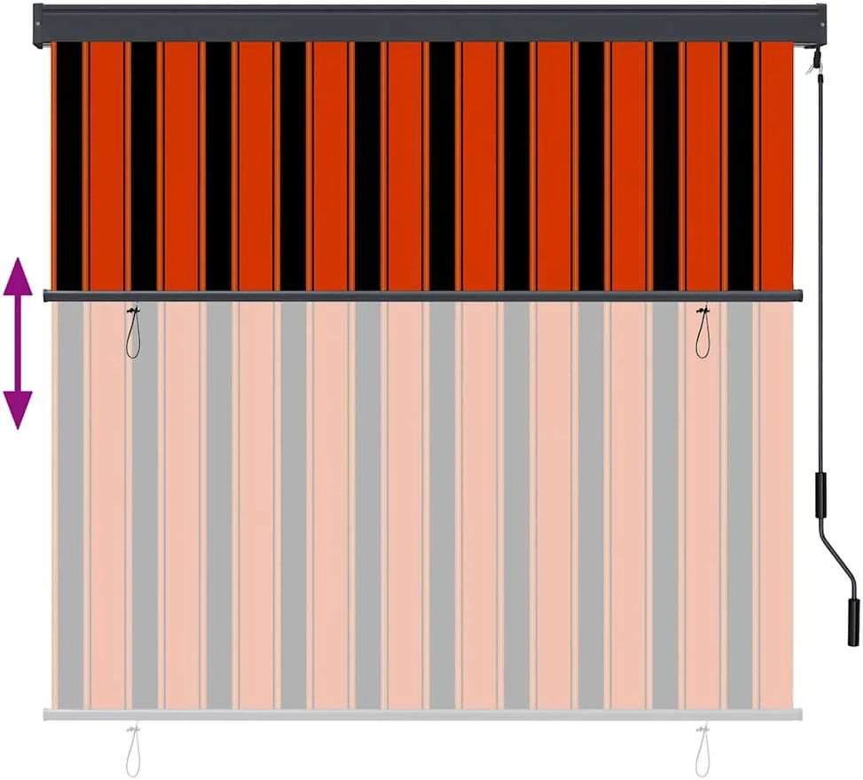 Roletas Oranžinė ir ruda 180 x 250 cm Audinys ir aliuminis
