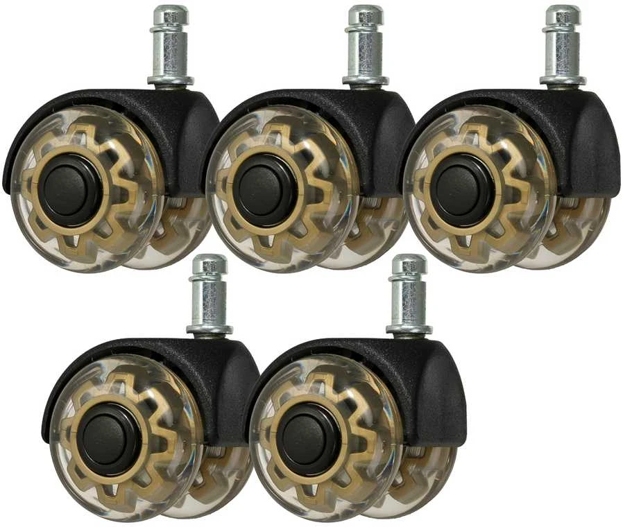 Activeshop „Roll Speed Duo“ stumiami taburetės ratukai, 5 vnt. rinkinys