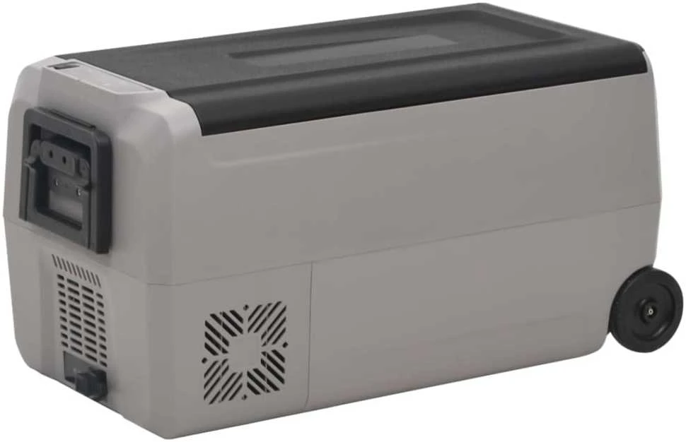 Šaltdėžė su ratukais ir adapteriu, juoda ir pilka, 36l, PP/PE