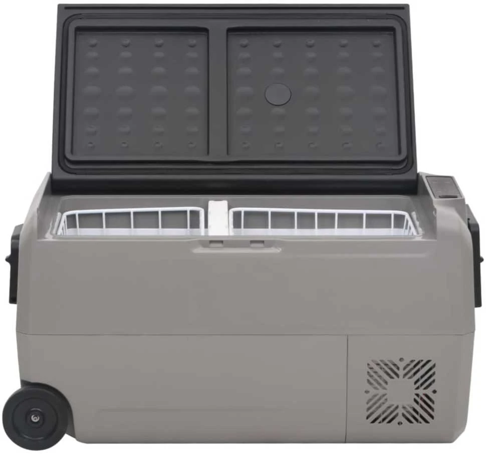 Šaltdėžė su ratukais ir adapteriu, juoda ir pilka, 36l, PP/PE