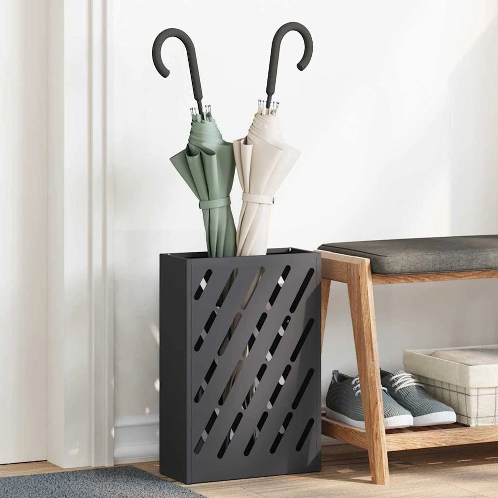 Lietaus skėtis stovas Juoda 28 x 12 x 41 cm Plienas