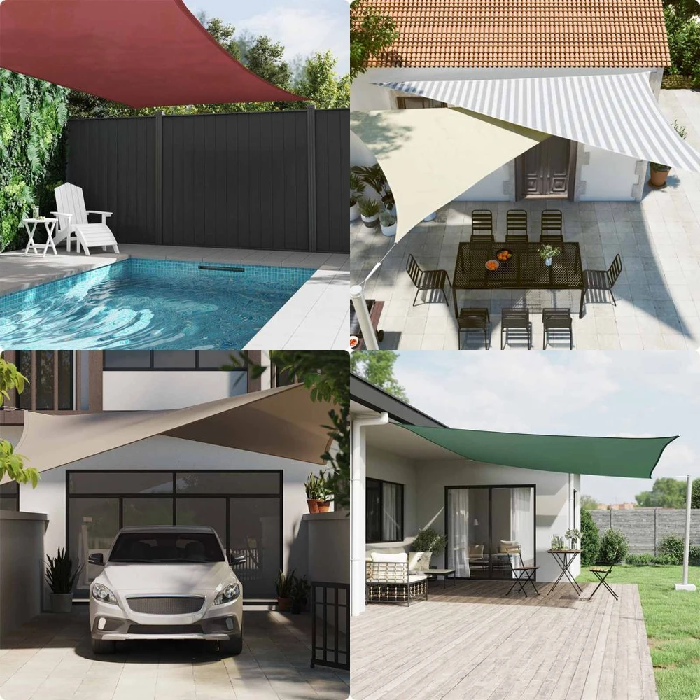 Saulės burė Šviesiai pilka ir balta. 6 x 3 m