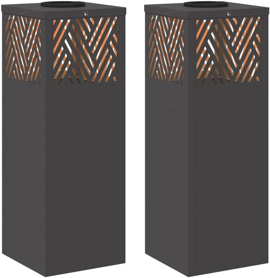 Saulės LED šaligatvio šviesa 2 vnt. Šilta balta 18 x 18 x 50 cm