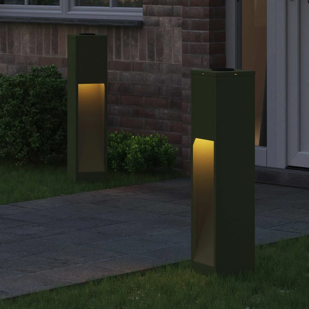 Saulės LED takų šviestuvas 2 vnt. Šilta balta 18 x 18 x 80 cm