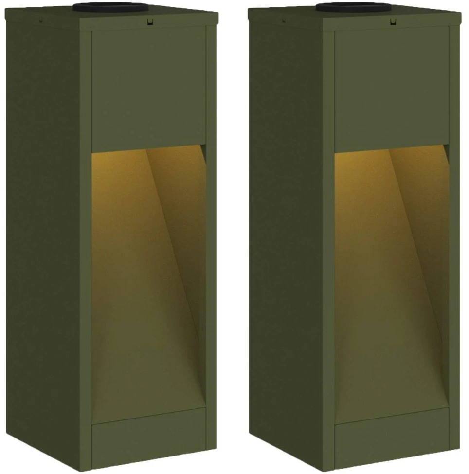 Saulės LED takų šviestuvas 2 vnt. Šilta balta 18 x 18 x 50 cm