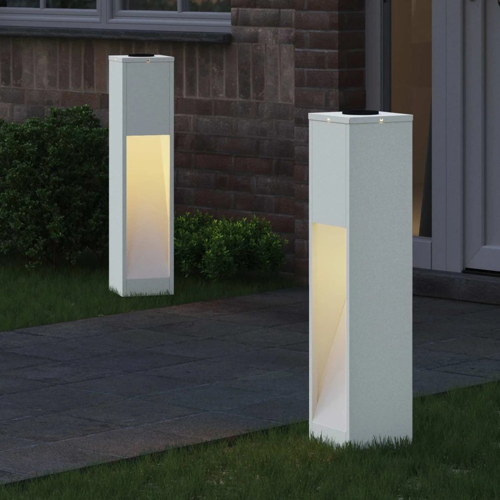 Saulės LED takų šviestuvas 2 vnt. Šilta balta 18 x 18 x 80 cm