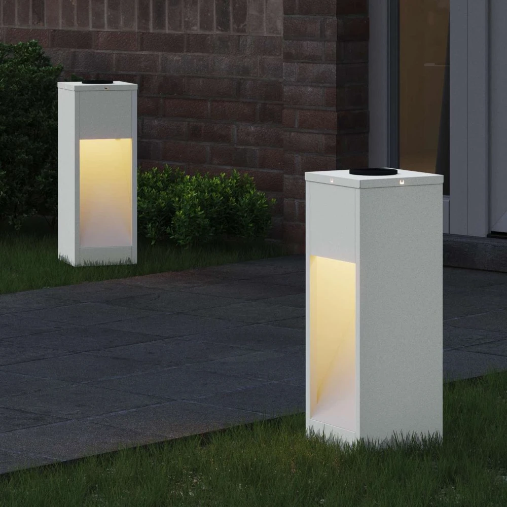Saulės LED takų šviestuvas 2 vnt. Šilta balta 18 x 18 x 50 cm