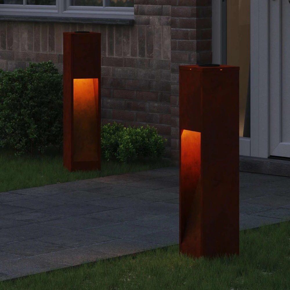 Saulės LED takų šviestuvas 2 vnt. Šilta balta 18 x 18 x 80 cm