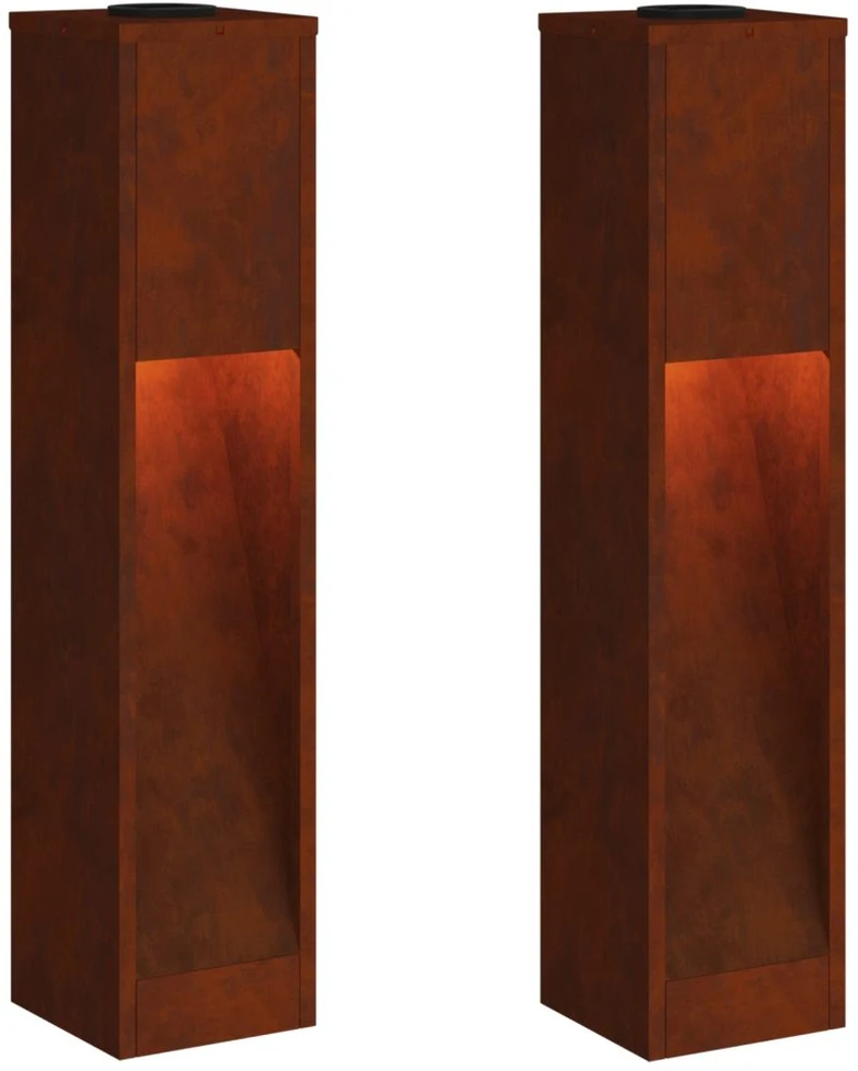 Saulės LED takų šviestuvas 2 vnt. Šilta balta 18 x 18 x 80 cm